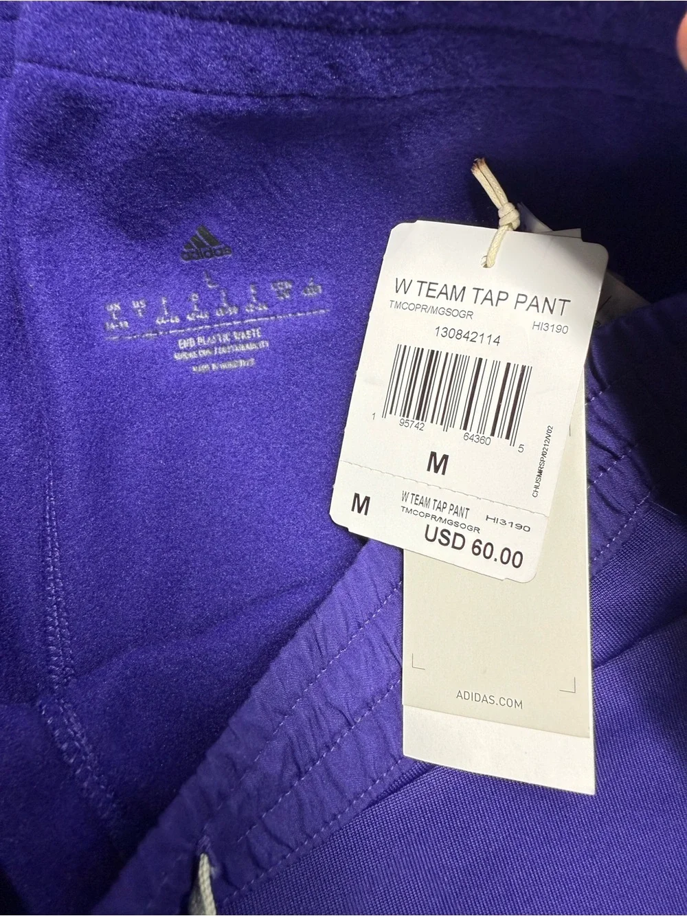 adidas Team Tap Pants SWEATPANTS Women M Ankle Zip Purple Retail $60 NWT